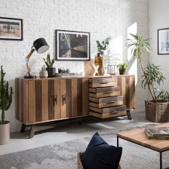 Ars manufacti Buffet Tamati II - Pin massif / Fer - Pin / Noir -ÉcoMaison Soldes 1000166787 200117 06085800004 MOOD DETAILS P000000001000166787 mood