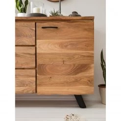 Ars Natura Buffet Vardo - Acacia massif / Métal - Acacia / Noir -ÉcoMaison Soldes 1000166791 191030 08503100005 MOOD DETAILS P000000001000166791 mood