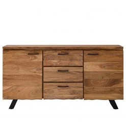 Ars Natura Buffet Vardo - Acacia massif / Métal - Acacia / Noir -ÉcoMaison Soldes 1000166791 200124 09382900008 DETAILS P000000001000166791