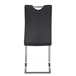 Fredriks Chaises cantilever Ratos (lot de 2) - Imitation cuir / Acier inoxydable - Noir -ÉcoMaison Soldes 1000169678 220404 032 DETAILS P000000001000169678
