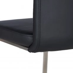 Fredriks Chaises cantilever Ratos (lot de 2) - Imitation cuir / Acier inoxydable - Noir -ÉcoMaison Soldes 1000169678 220404 040 DETAILS P000000001000169678