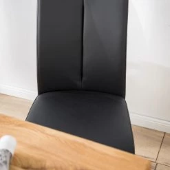 Fredriks Chaises cantilever Ratos (lot de 2) - Imitation cuir / Acier inoxydable - Noir -ÉcoMaison Soldes 1000169678 220819 035 DETAILS P000000001000169678