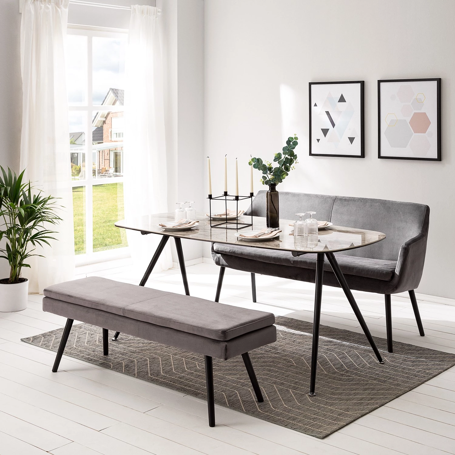 Jack & Alice Table Atuba - Céramique / Métal - Gris fumé / Noir 3 Jack & Alice Table Atuba - Céramique / Métal - Gris fumé / Noir – Image 3