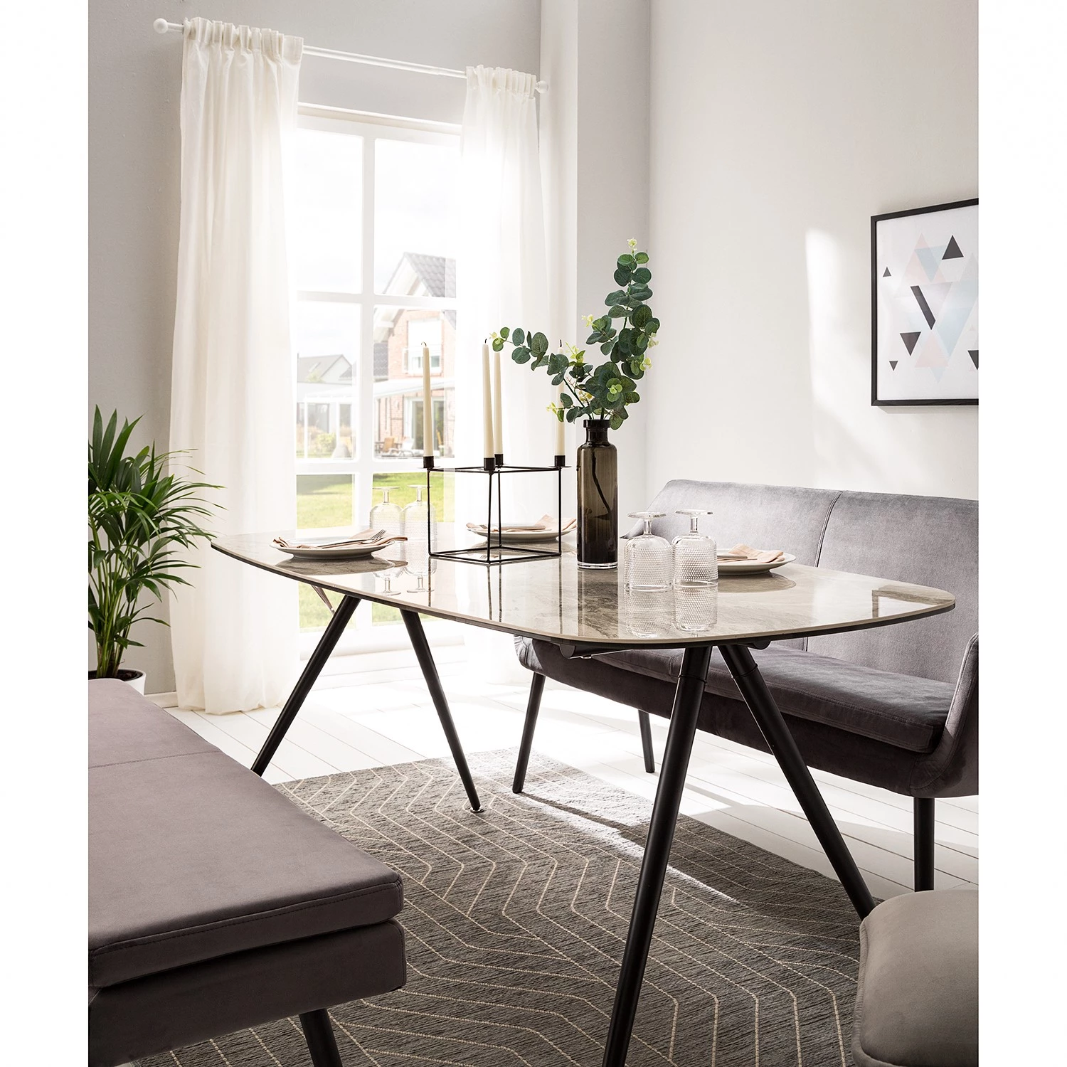 Jack & Alice Table Atuba - Céramique / Métal - Gris fumé / Noir 4 Jack & Alice Table Atuba - Céramique / Métal - Gris fumé / Noir – Image 4