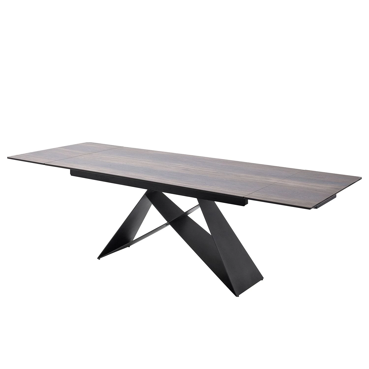 Fredriks Table Pinna - Céramique et verre / Métal - Noir mat - Imitation chêne foncé 2 Fredriks Table Pinna - Céramique et verre / Métal - Noir mat - Imitation chêne foncé – Image 2