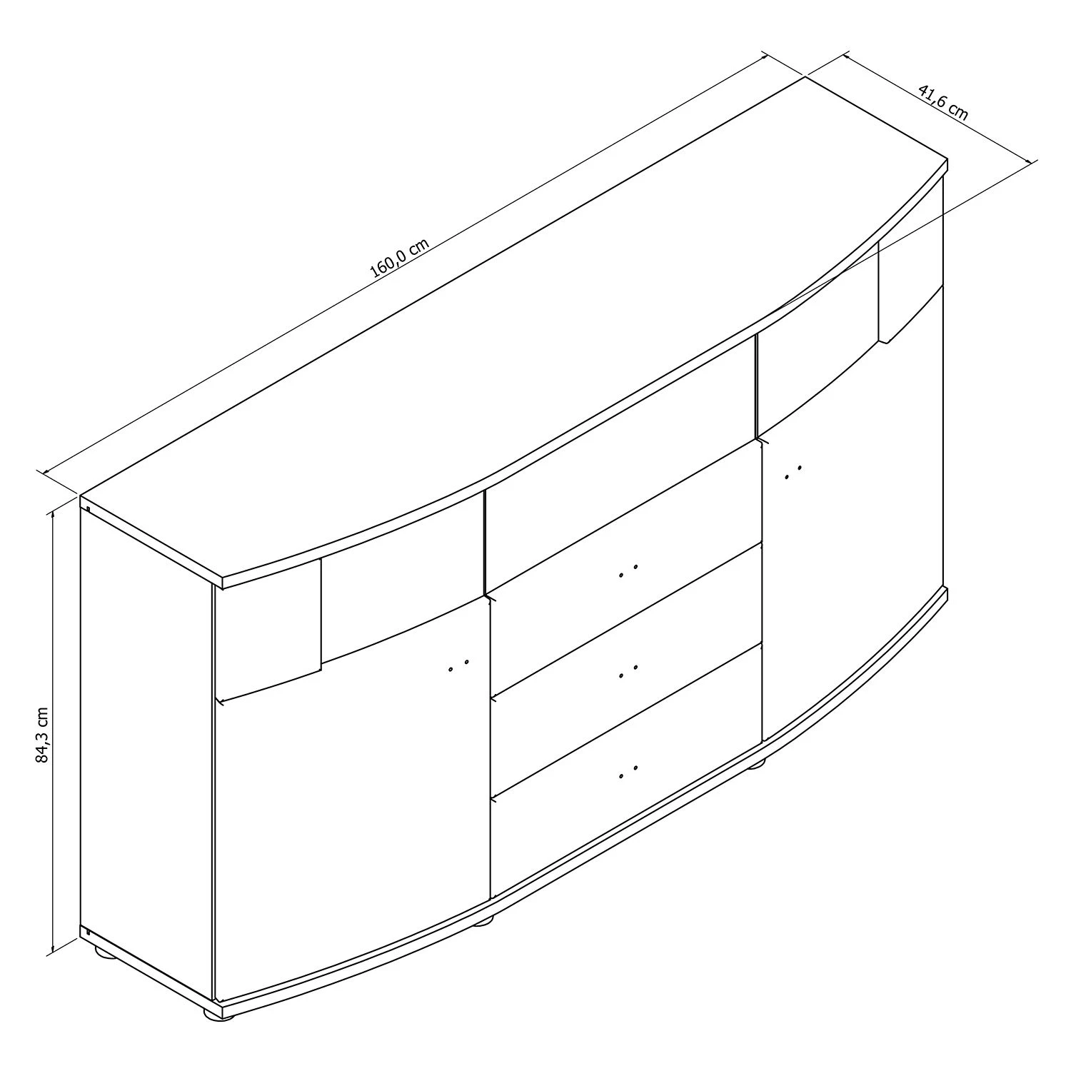 Loftscape Buffet Mury - Blanc brillant / Anthracite 7 Loftscape Buffet Mury - Blanc brillant / Anthracite – Image 7