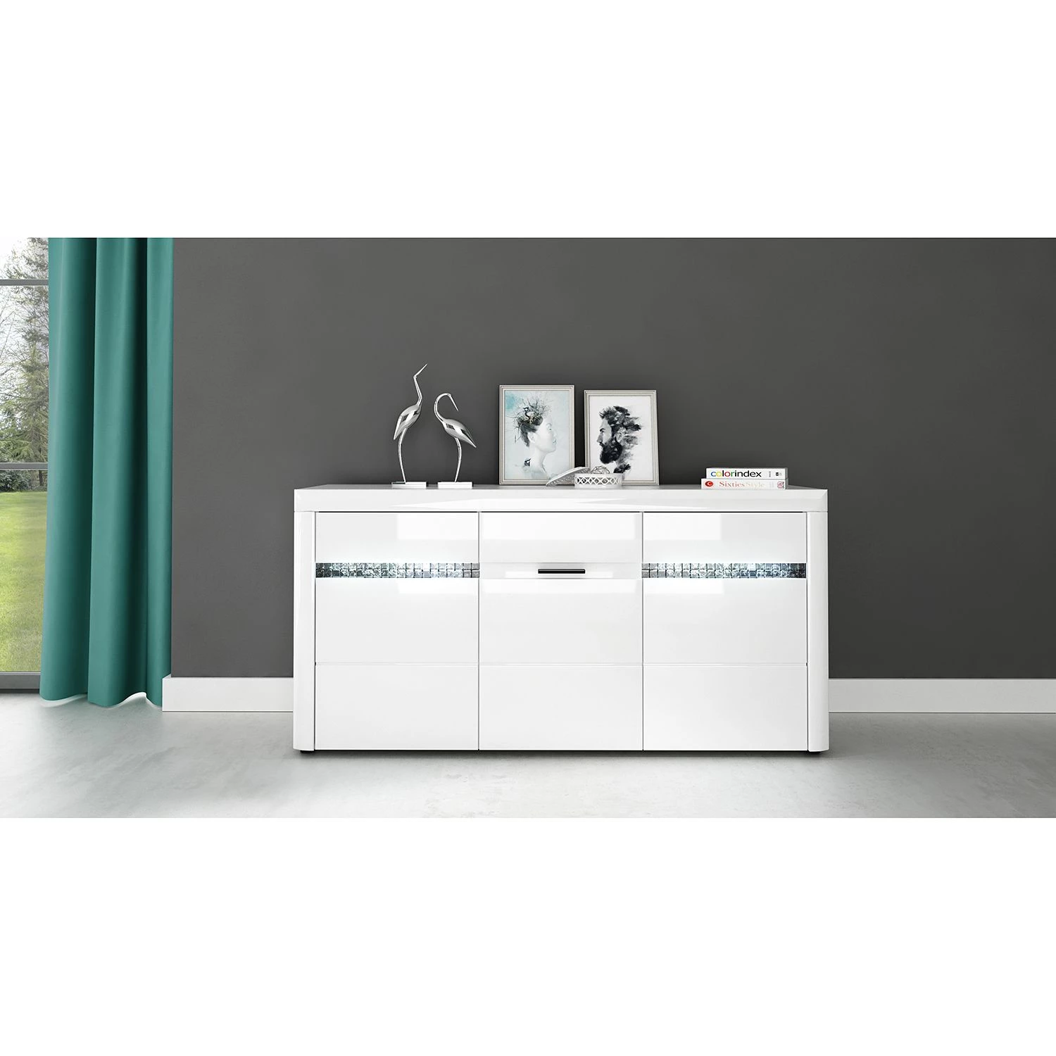 Loftscape Buffet Charnocks - Blanc brillant / blanc 2 Loftscape Buffet Charnocks - Blanc brillant / blanc – Image 2