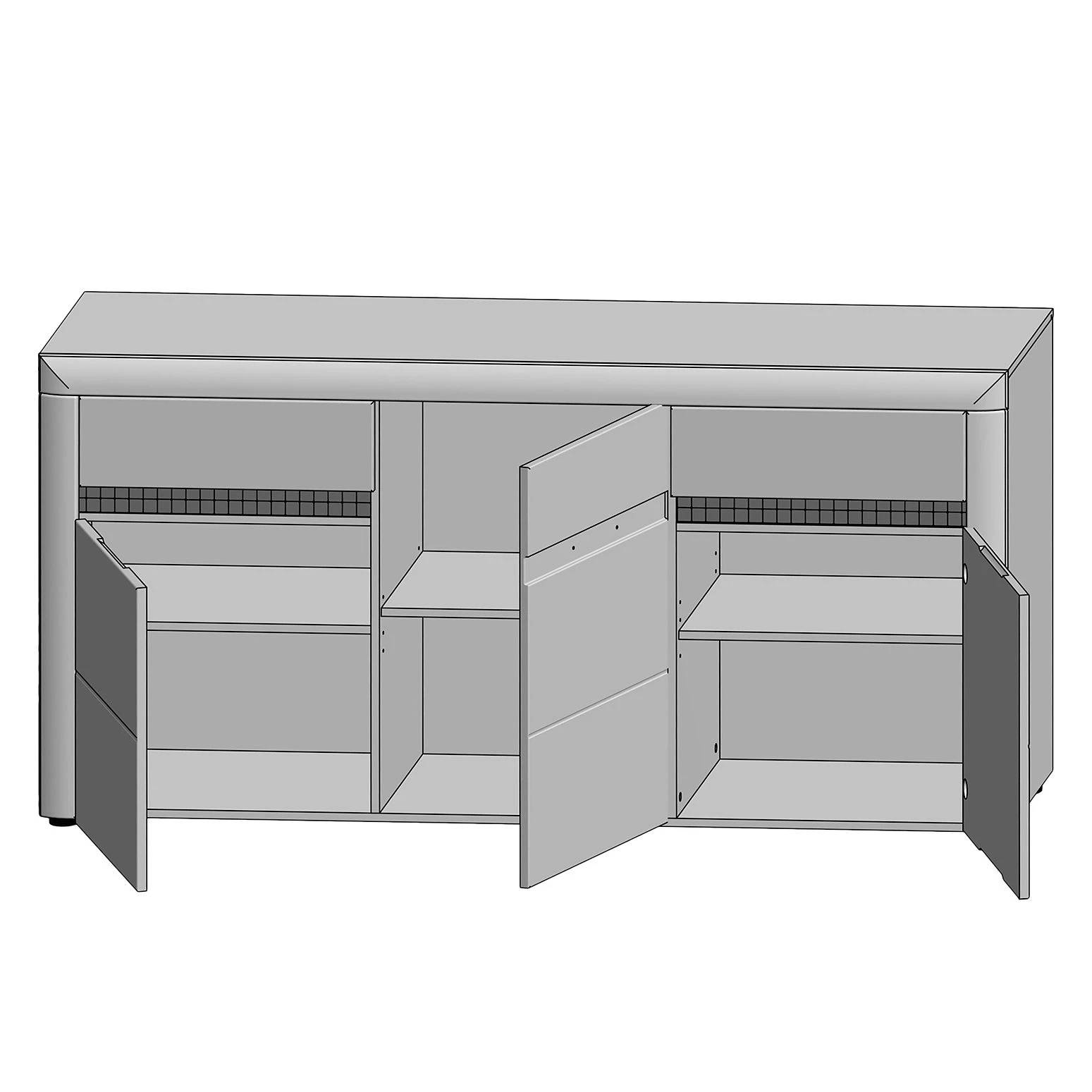 Loftscape Buffet Charnocks - Blanc brillant / blanc 3 Loftscape Buffet Charnocks - Blanc brillant / blanc – Image 3