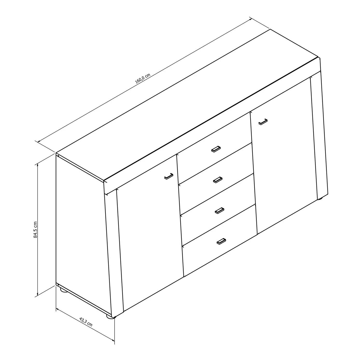 Loftscape Buffet Moitin - Noir brillant / Noir 5 Loftscape Buffet Moitin - Noir brillant / Noir – Image 5