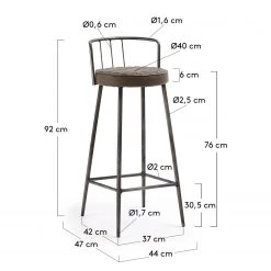 Red Living Chaise de bar Hegne (lot de 2) - Imitation cuir / Acier - Marron vintage / Anthracite -ÉcoMaison Soldes 1000172201 190503 12120300032 GALLERYIMAGES P000000001000172201