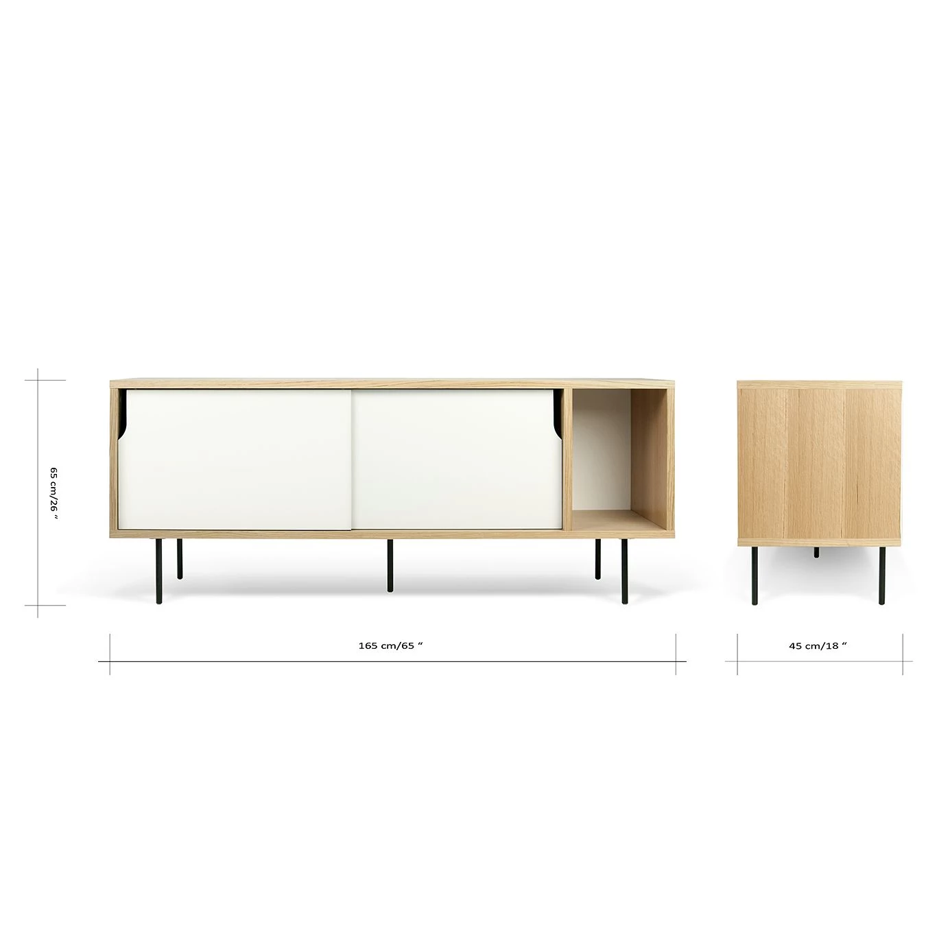 Temahome Buffet Noa II - Blanc - Chêne 7 Temahome Buffet Noa II - Blanc - Chêne – Image 7