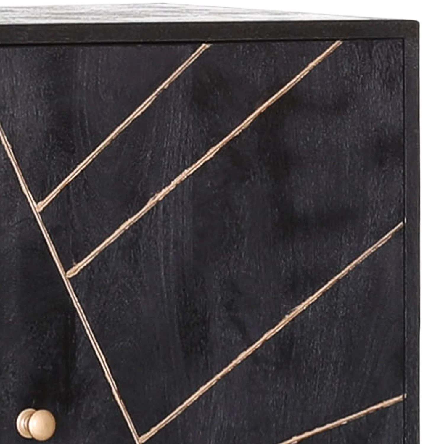 Jack & Alice Commode Towa II - Acacia massif / Métal - Noir / Or 2 Jack & Alice Commode Towa II - Acacia massif / Métal - Noir / Or – Image 2