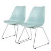 Tenzo Chaises Gina VIII (lot de 2) - Matière plastique / Métal - Bleu pastel / Chrome