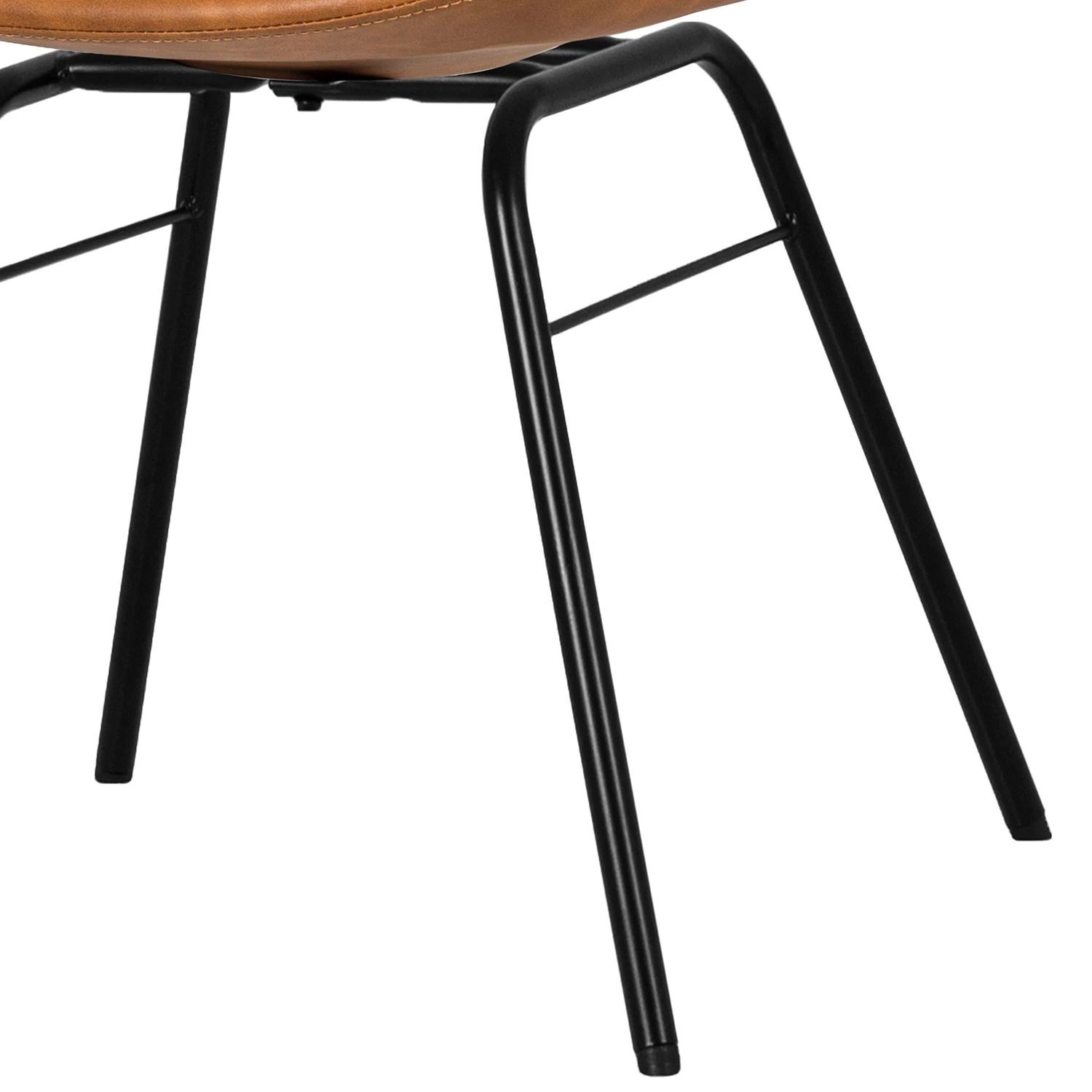 Tenzo Chaises Gina VII (lot de 2) - Imitation cuir / Métal - Cognac vintage / Noir 4 Tenzo Chaises Gina VII (lot de 2) - Imitation cuir / Métal - Cognac vintage / Noir – Image 4