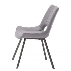 Loftscape Chaises Gingin (lot de 2) - Microfibre / Métal - Anthracite / Chrome - Gris clair -ÉcoMaison Soldes 1000176433 190701 15483500026 GALLERYIMAGES P000000001000176433