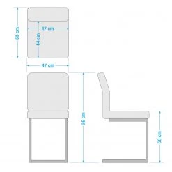Ars manufacti Chaises cantilever Finga I (lot de 2) - Cuir synthétique Kasai: Gris - Noir -ÉcoMaison Soldes 1000176437 201013 14342100086 SKETCH DETAILS P000000001000176437 sketch