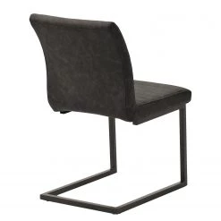 Ars manufacti Chaises cantilever Finga I (lot de 2) - Cuir synthétique Kasai: Gris - Noir -ÉcoMaison Soldes 1000176437 201021 10343200115 DETAILS P000000001000176437