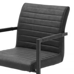 Ars manufacti Chaise à accoudoirs Finga I - Imitation cuir / Acier - Noir mat - Cuir synthétique Kasai: Gris - Noir 11 Ars manufacti Chaise à accoudoirs Finga I - Imitation cuir / Acier - Noir mat - Cuir synthétique Kasai: Gris - Noir -ÉcoMaison Soldes 1000176441 190704 15303100032 DETAILS P000000001000176441