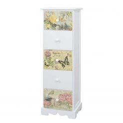 Ridgevalley Commode Skjern - Partiellement en paulownia massif - Blanc - Hauteur : 95 cm