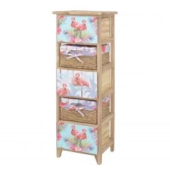 Ridgevalley Commode Dabel - Partiellement en paulownia massif - Marron / Multicolore - Hauteur : 90 cm