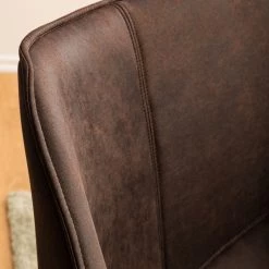 Ars manufacti Chaise à accoudoirs Kantii I - Microfibre / Chêne massif - Marron foncé vintage - 1 chaise -ÉcoMaison Soldes 1000176707 200302 11494300021 DETAILS P000000001000176707