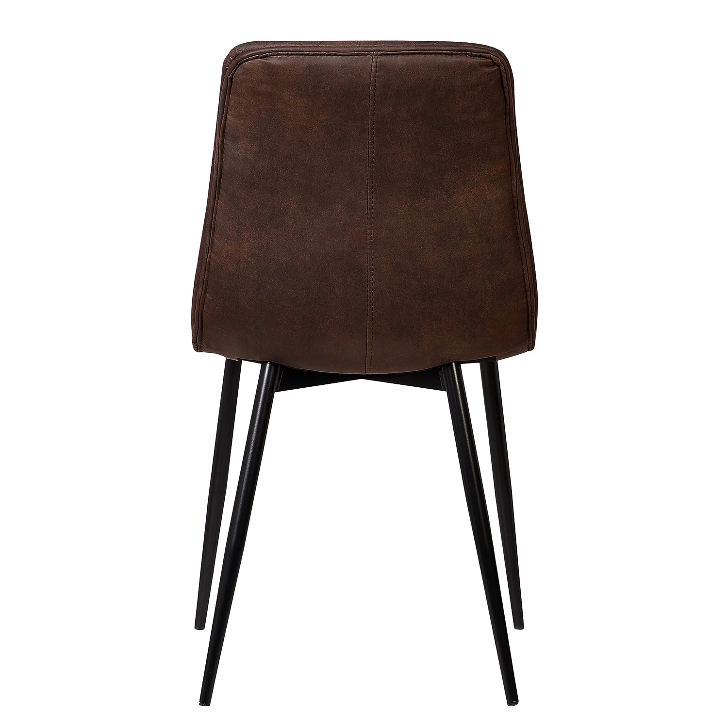 Ars manufacti Chaise capitonnée Tervo - microfibre / Acier - Microfibre Colby: Marron foncé vintage - Lot de 2 5 Ars manufacti Chaise capitonnée Tervo - microfibre / Acier - Microfibre Colby: Marron foncé vintage - Lot de 2 – Image 5