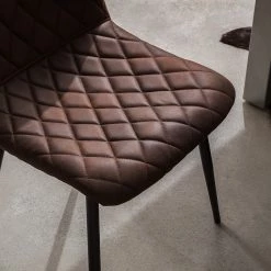 Ars manufacti Chaise capitonnée Tervo - microfibre / Acier - Microfibre Colby: Marron foncé vintage - Lot de 2 20 Ars manufacti Chaise capitonnée Tervo - microfibre / Acier - Microfibre Colby: Marron foncé vintage - Lot de 2 -ÉcoMaison Soldes 1000176747 201013 13591700055 DETAILS P000000001000176747