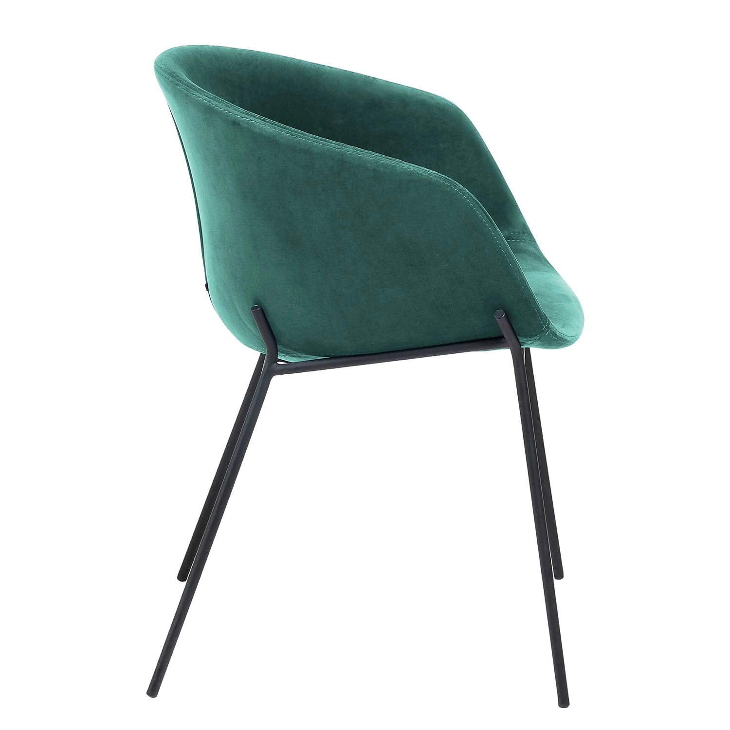 Norrwood Chaises à accoudoirs Baxa II - Velours / Acier - Noir - Vert 2 Norrwood Chaises à accoudoirs Baxa II - Velours / Acier - Noir - Vert – Image 2