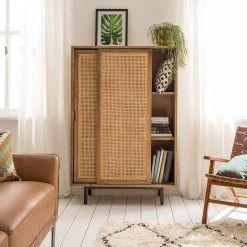Ars manufacti Buffet haut Vina - Manguier massif / Rotin - Manguier / Noir -ÉcoMaison Soldes 1000178071 200324 13412400002 MOOD DETAILS P000000001000178071 mood