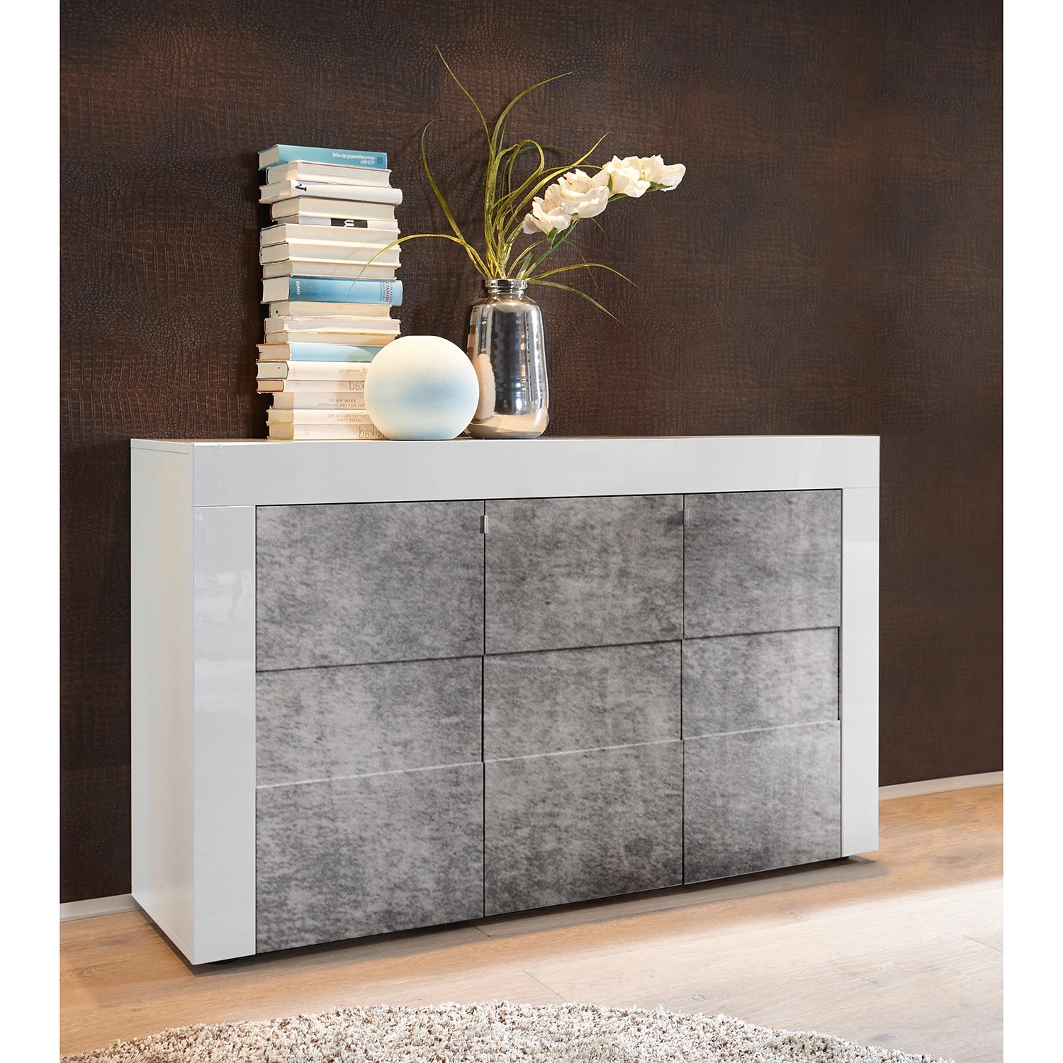 LC Spa Buffet Easy I - Blanc brillant / Imitation béton 2 LC Spa Buffet Easy I - Blanc brillant / Imitation béton – Image 2