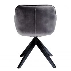 Jack & Alice Chaise Tibas - rotatif - Velours / Acier - Noir - Gris argenté -ÉcoMaison Soldes 1000178303 190621 06541000004 GALLERYIMAGES P000000001000178303