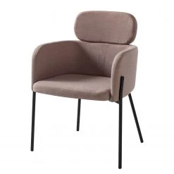 Mørteens Chaises à accoudoirs Menly - Tissu / Métal - Noir - Rose vieilli