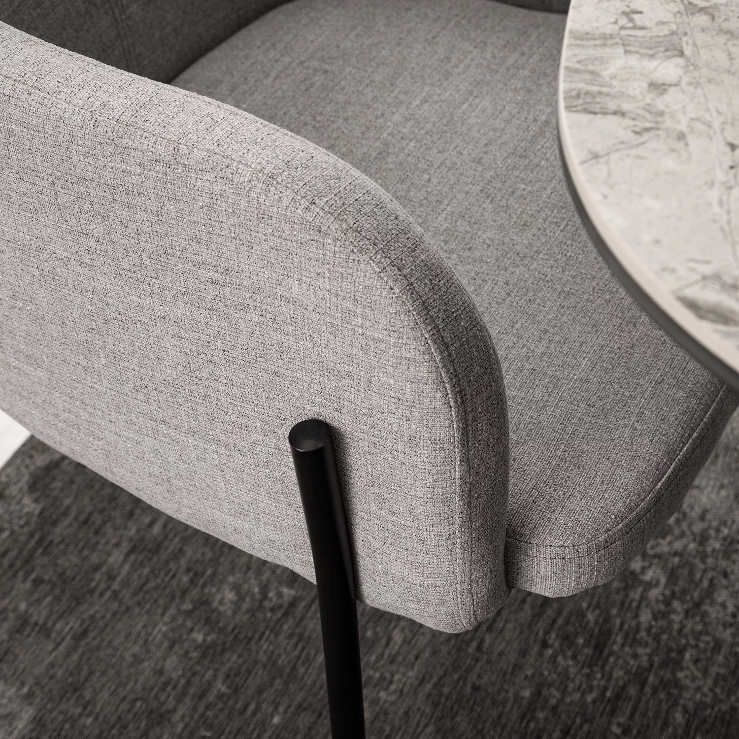 Mørteens Chaises à accoudoirs Menly - Tissu / Métal - Noir - Gris 14 Mørteens Chaises à accoudoirs Menly - Tissu / Métal - Noir - Gris – Image 14