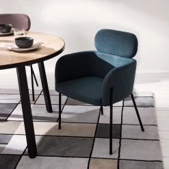 Mørteens Chaises à accoudoirs Menly - Tissu / Métal - Noir - Bleu Gris -ÉcoMaison Soldes 1000179462 200122 12294700023 MOOD DETAILS P000000001000179462 mood