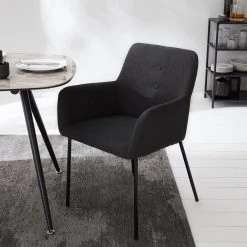 Mørteens Chaises à accoudoirs Mehle - Tissu / Métal - Noir - Anthracite -ÉcoMaison Soldes 1000179467 200310 11380400039 MOOD DETAILS P000000001000179467 mood