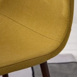 Mørteens Chaise capitonnée Iskmo VI - Tissu / Métal - Imitation noyer - Jaune moutarde - Lot de 2 -ÉcoMaison Soldes 1000179471 200122 12294800046 DETAILS P000000001000179471