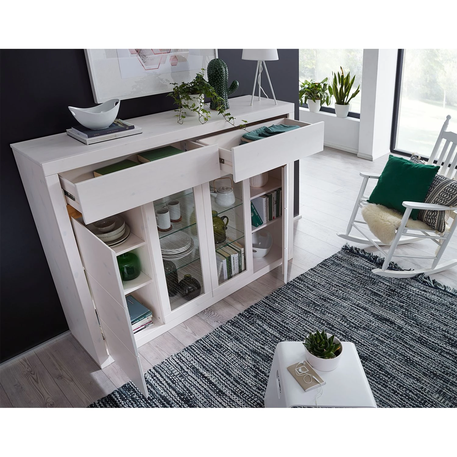 Naturoo Buffet haut Maceio II - Pin massif - Epicéa blanc 3 Naturoo Buffet haut Maceio II - Pin massif - Epicéa blanc – Image 3