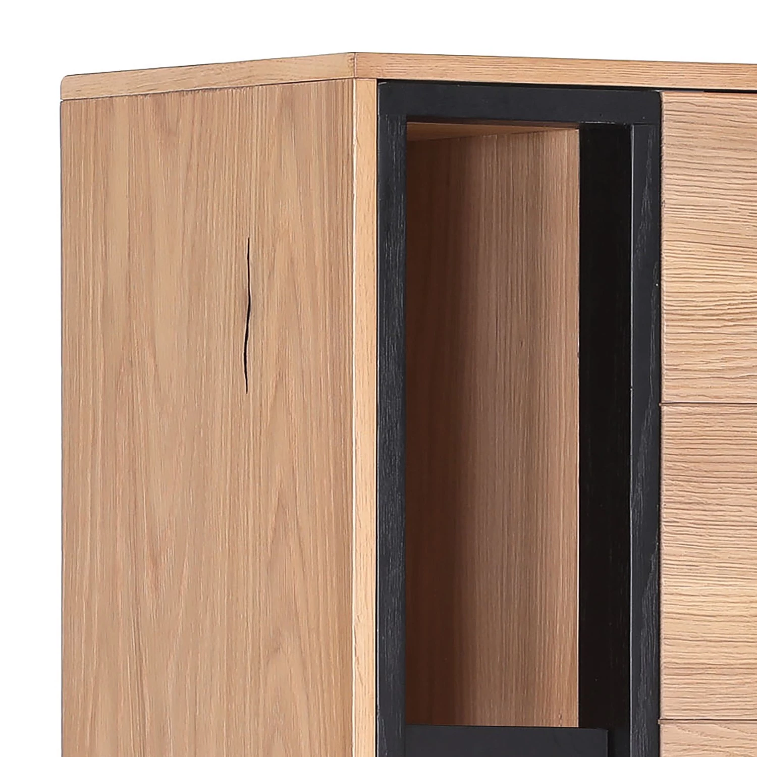 Red Living Armoire murale Relva - Partiellement en chêne massif - Chêne / Noir 2 Red Living Armoire murale Relva - Partiellement en chêne massif - Chêne / Noir – Image 2