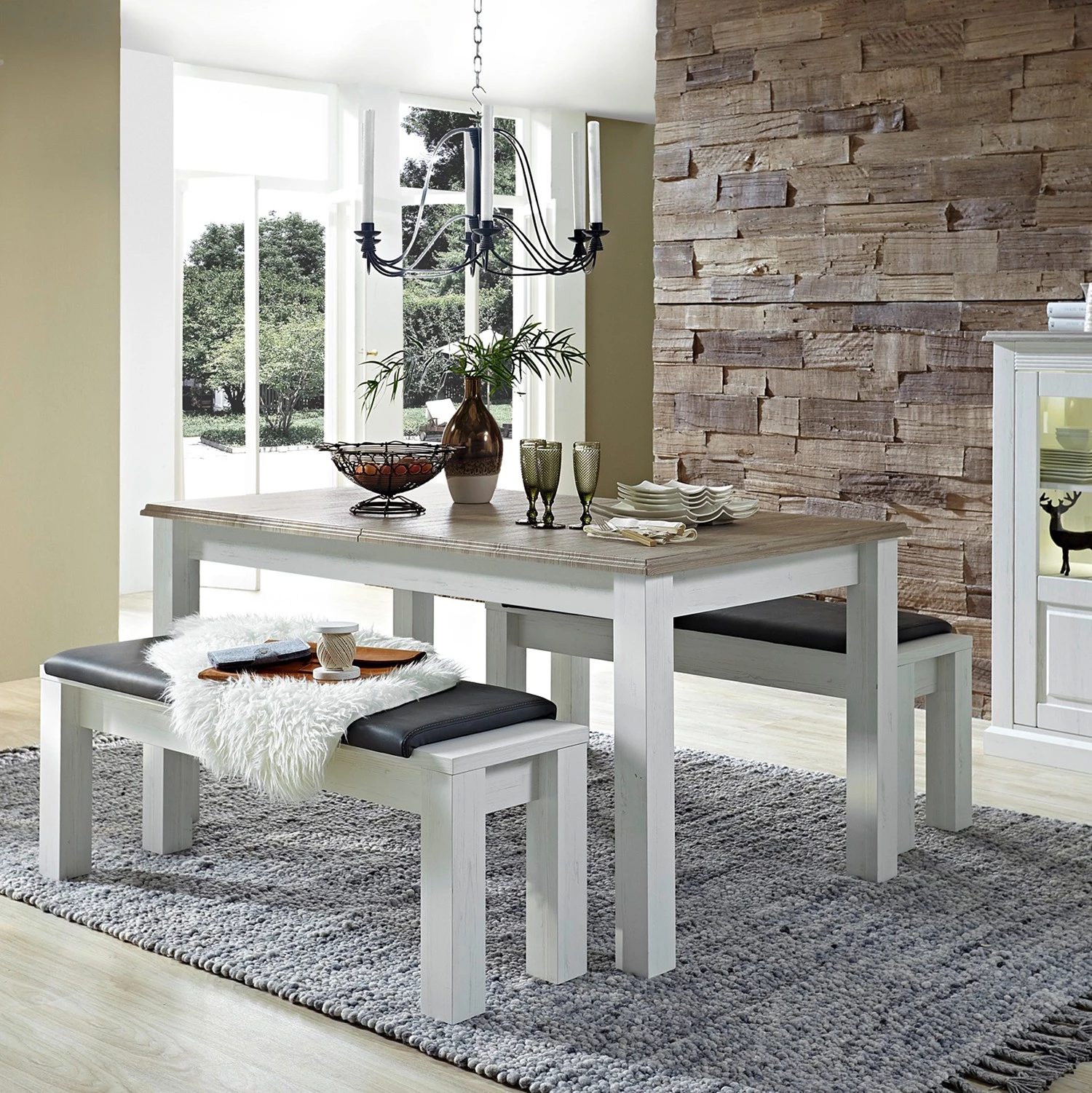 Ridgevalley Table Curzu - Extensible - Taupe - Largeur : 180 cm 2 Ridgevalley Table Curzu - Extensible - Taupe - Largeur : 180 cm – Image 2