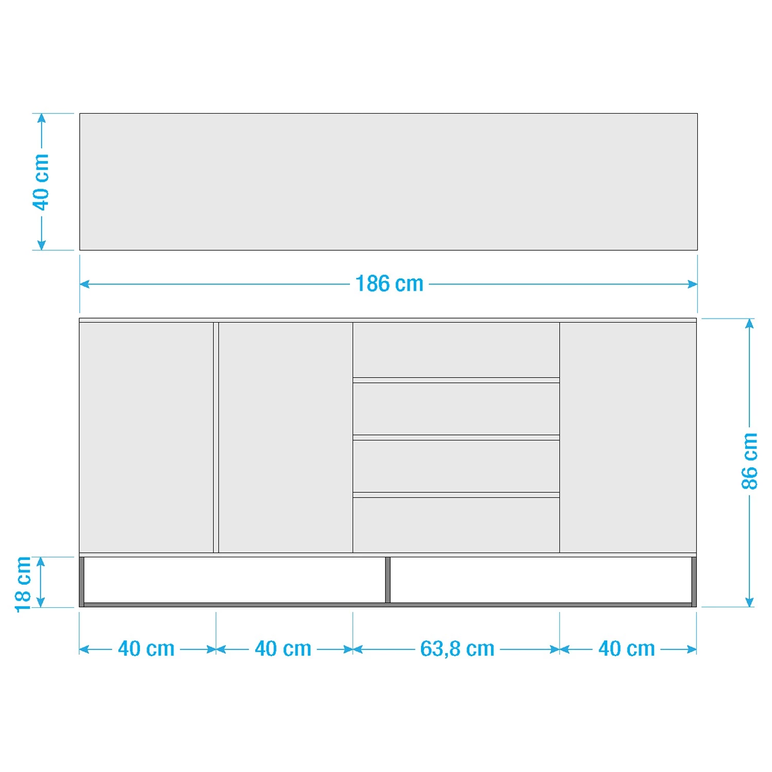 Ars Natura Buffet Nozza I - Placage en bois véritable - Chêne / Noir 17 Ars Natura Buffet Nozza I - Placage en bois véritable - Chêne / Noir – Image 17