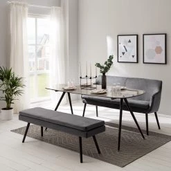 Mørteens Banquette Nicholas IV - Velours / Hévéa massif - Gris foncé / Noir -ÉcoMaison Soldes 1000183891 200331 06181200012 MOOD DETAILS P000000001000183891 mood