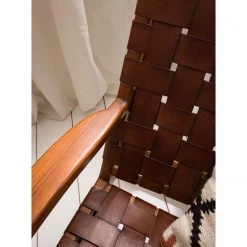 Ars manufacti Fauteuil design Bourbourg - Cuir tressé / Teck massif - marron cognac / Teck 31 Ars manufacti Fauteuil design Bourbourg - Cuir tressé / Teck massif - marron cognac / Teck -ÉcoMaison Soldes 1000183947 200406 13490700004 DETAILS P000000001000183947