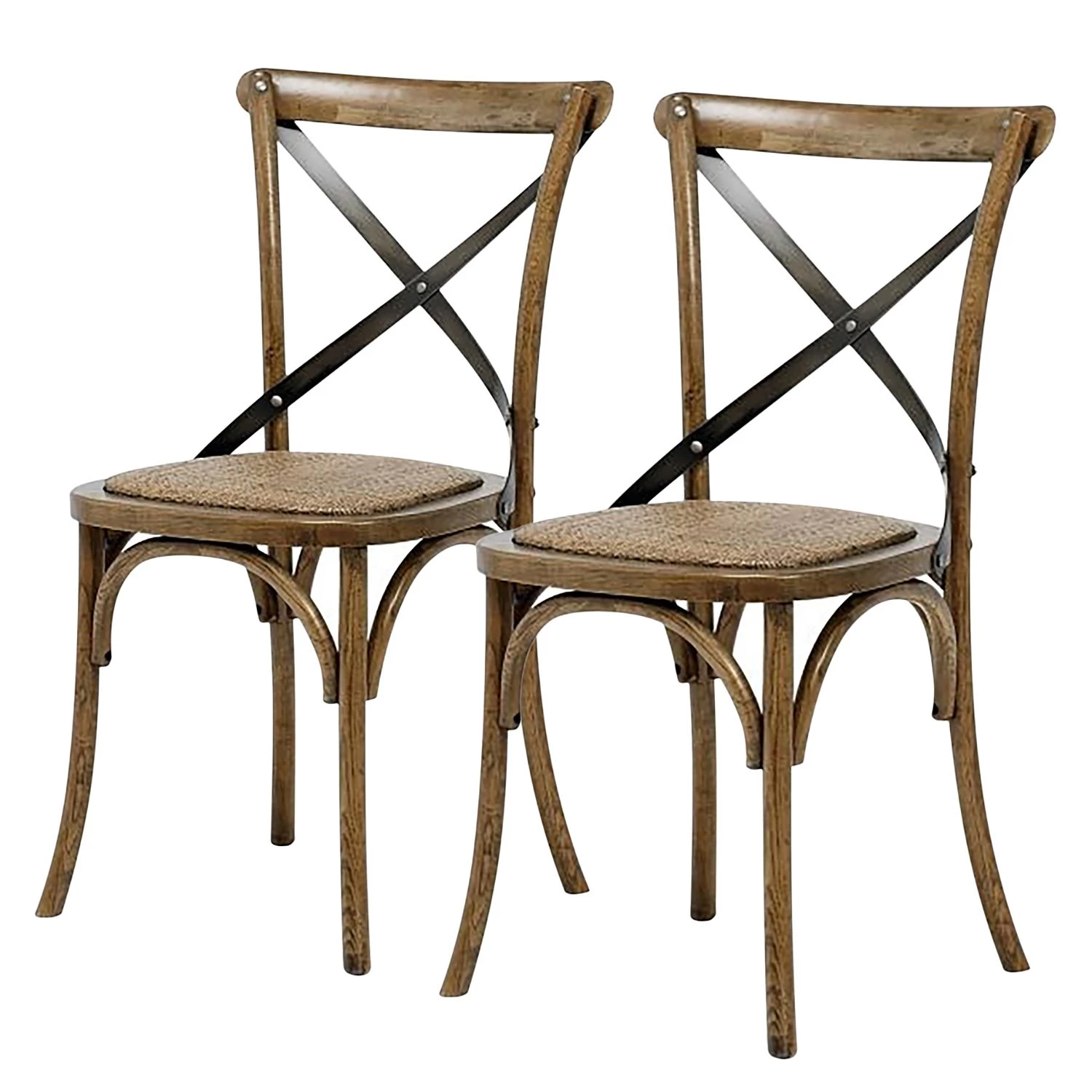 Maison Belfort Chaises Dahab (lot de 2) - Rotin / Bouleau massif - rotin - Marron vintage 1 Maison Belfort Chaises Dahab (lot de 2) - Rotin / Bouleau massif - rotin - Marron vintage