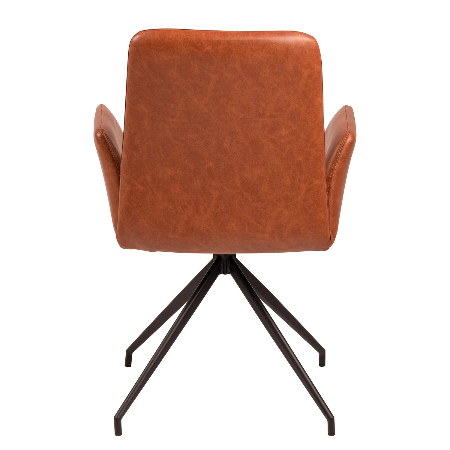 Fredriks Chaise à accoudoirs Mailly II - rotatif - Imitation cuir / Acier - Marron / Noir 5 Fredriks Chaise à accoudoirs Mailly II - rotatif - Imitation cuir / Acier - Marron / Noir – Image 5