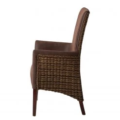 Ars Natura Chaises à accoudoirs Esquina - Imitation cuir / Rotin - Marron vintage / Marron clair chiné -ÉcoMaison Soldes 1000184165 200206 10111300007 DETAILS P000000001000184165