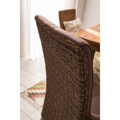 Ars Natura Chaises à accoudoirs Esquina - Imitation cuir / Rotin - Marron vintage / Marron clair chiné -ÉcoMaison Soldes 1000184165 200317 14293600006 DETAILS P000000001000184165