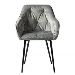 Jack & Alice Chaises à accoudoirs Tilly - Velours / Métal - Noir - Gris 13 Jack & Alice Chaises à accoudoirs Tilly - Velours / Métal - Noir - Gris -ÉcoMaison Soldes 1000184190 200207 09400600020 DETAILS P000000001000184190