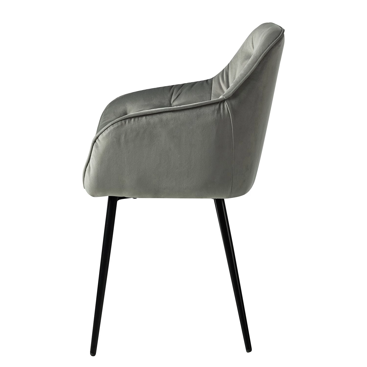 Jack & Alice Chaises à accoudoirs Tilly - Velours / Métal - Noir - Gris 4 Jack & Alice Chaises à accoudoirs Tilly - Velours / Métal - Noir - Gris – Image 4