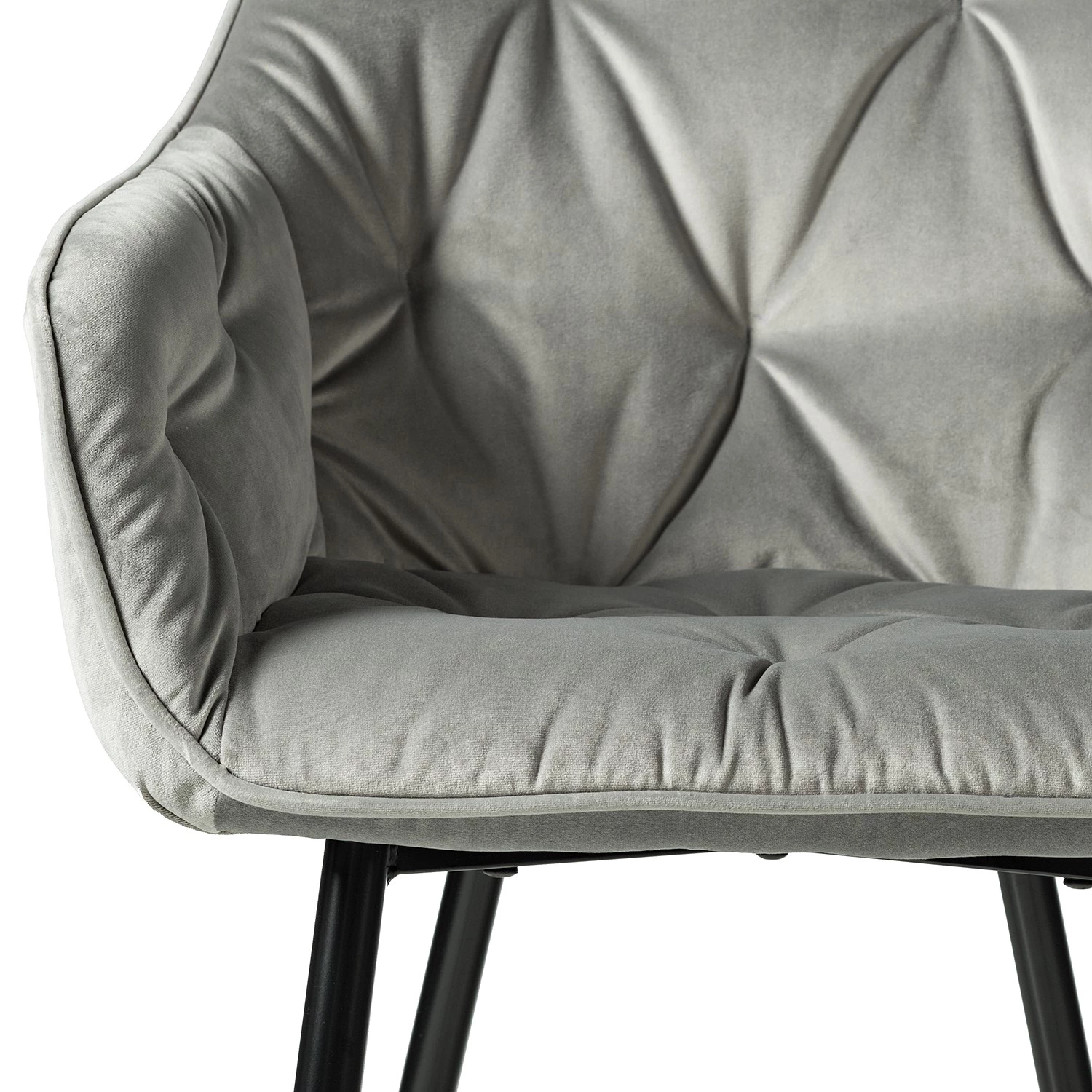 Jack & Alice Chaises à accoudoirs Tilly - Velours / Métal - Noir - Gris 7 Jack & Alice Chaises à accoudoirs Tilly - Velours / Métal - Noir - Gris – Image 7