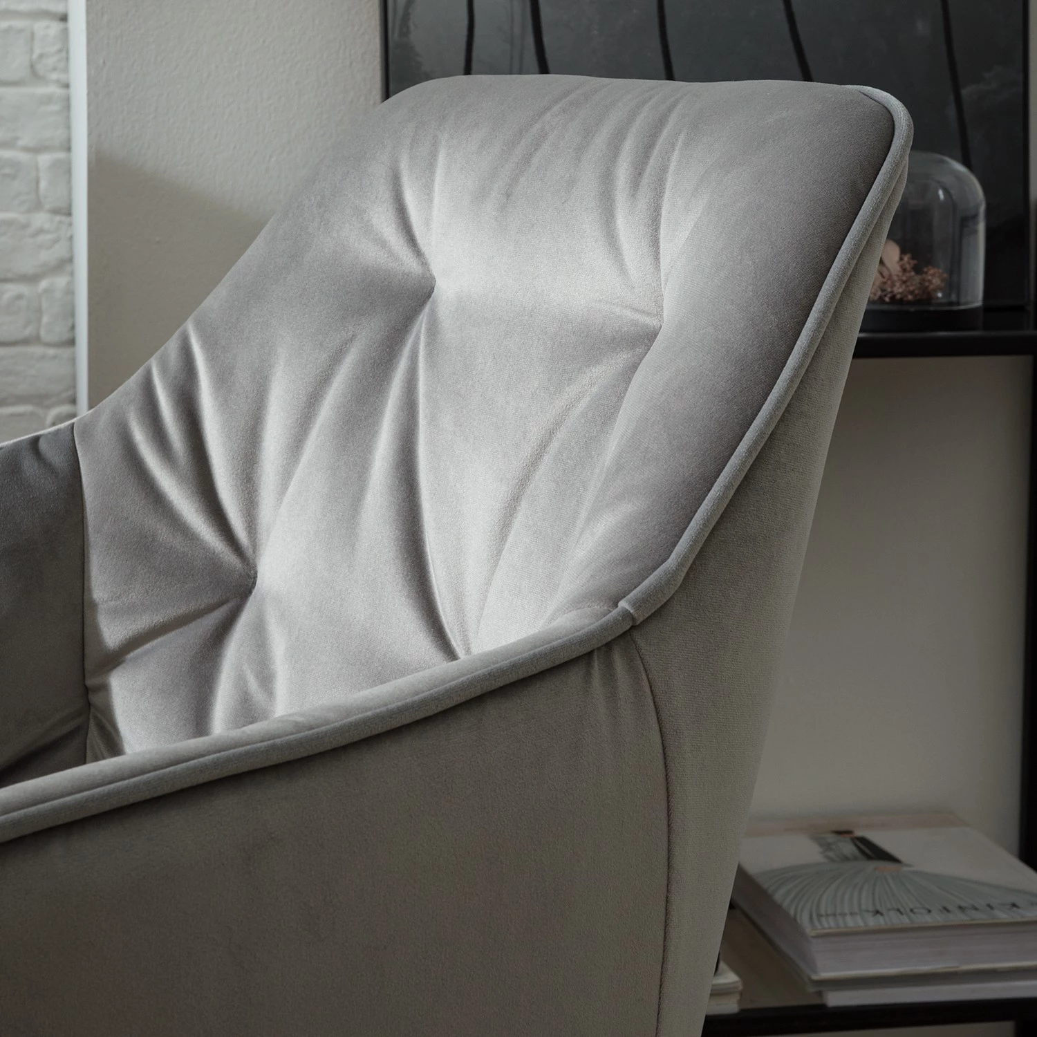 Jack & Alice Chaises à accoudoirs Tilly - Velours / Métal - Noir - Gris 10 Jack & Alice Chaises à accoudoirs Tilly - Velours / Métal - Noir - Gris – Image 10